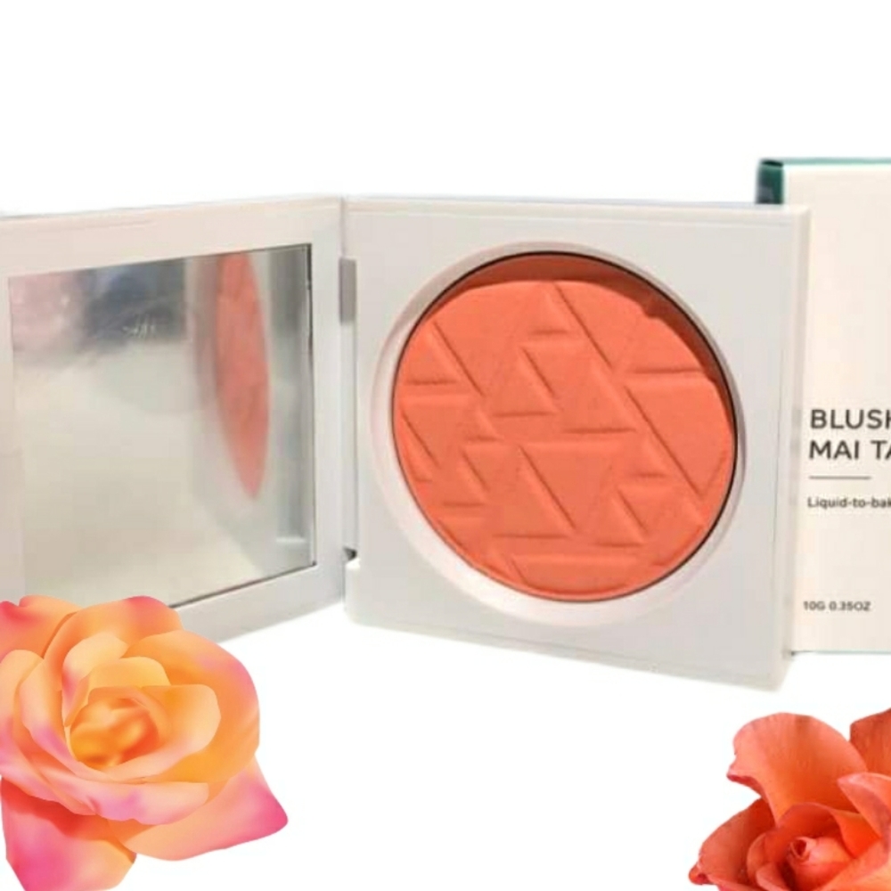 OFRA Baked Blush in Mai Tai Tropical Orange Liquid with Refillable Compact *BNIB